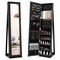Freestanding Jewelry Cabinet with Full-Length Mirror and Storage Ideal for Rings Necklaces and Earrings